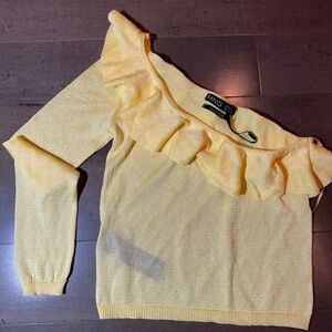 Mango selection yellow one shoulder asimetrucal top